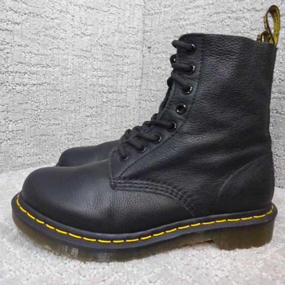 Dr. Martens Shoes - Dr. Martens Pascal Women's Size 7 US Virginia Black Pebbled Leather Boots 13512